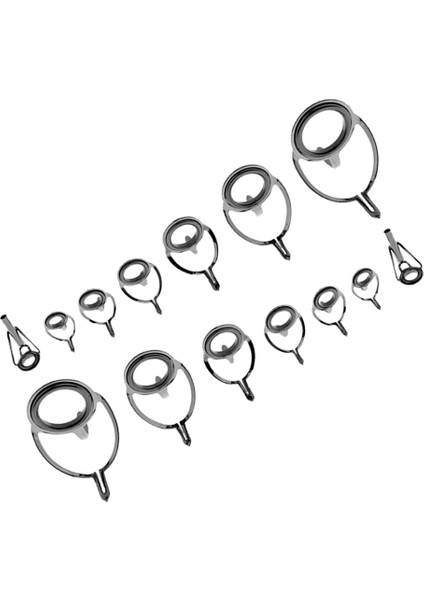 14PCS Balıkçılık Çubuk Kılavuz Tip Üstler Onarım Kiti 8# -25# Büyük Jig Deniz Teknesi Kılavuzları (Yurt Dışından)