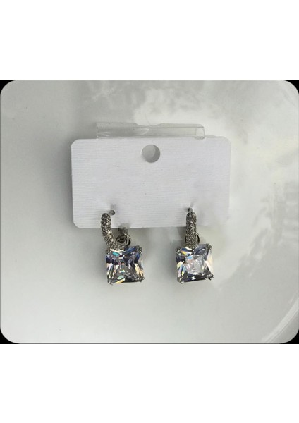 Gece Aksesuuar Silver Baget Küpe