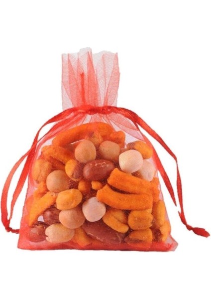 Aker Hediyelik 100 Adet Kırmızı Tül Kına ve Çerez Kesesi, Kuruyemiş Kesesi Kına Kesesi 13X9 Keseler fiyatları