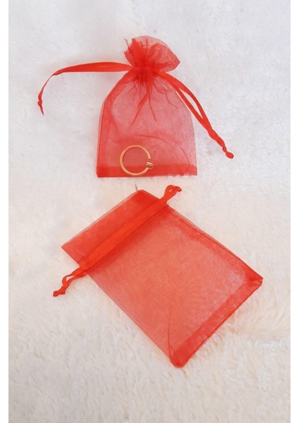 Aker Hediyelik 100 Adet Kırmızı Tül Kına ve Çerez Kesesi, Kuruyemiş Kesesi Kına Kesesi 13X9 Keseler modelleri