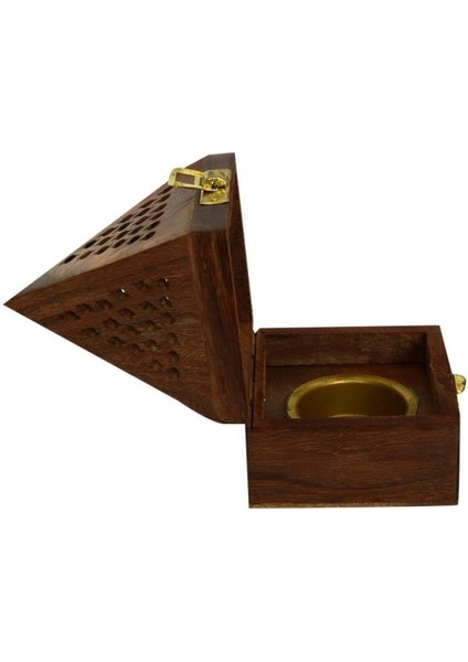 Mnk Ahşap Piramit Tütsülük Konik Tütsü Yakma Kutusu Küçük 14CM fırsatları