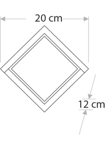 EC Shop Cata 12W Sıva Üstü LED Aplik Günışığı CT-7074