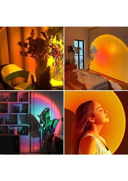 Canderel Uzaktan Kumandalı Gün Batımı 16 Renkli Gökkuşağı Rgb Atmosfer Projeksiyon Lambası fırsatları