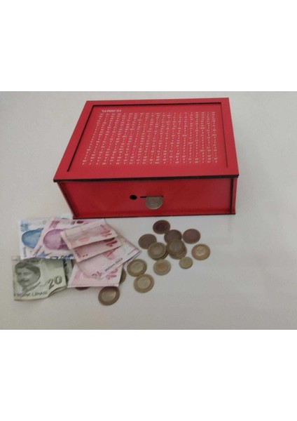 Firdevsi Hobi HEDEF-10,000 Tl- Parabox Kumbara-Kırmızı