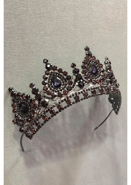 Hayalperest Boncuk Mürdüm Kristal Taşlı Kına ve Gelin Tacı fiyatları