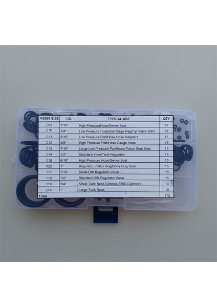 170X Scuba Nıtrox O-Ring Kiti Sualtı Dalış Dişli Onarımı Yedek Değiştirme (Yurt Dışından)