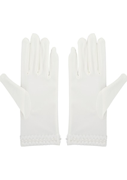 Kadın Saten İnci Dantel Eldiven Bilek Uzunluğu (Yurt Dışından) fiyatları