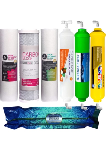 Su Arıtma Filtre Seti 7 Li Çift Spun Platınum Mineral Alkali