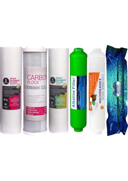 Su Arıtma Filtre Seti 7 Li Çift Spun Platınum Mineral Alkali indirimleri