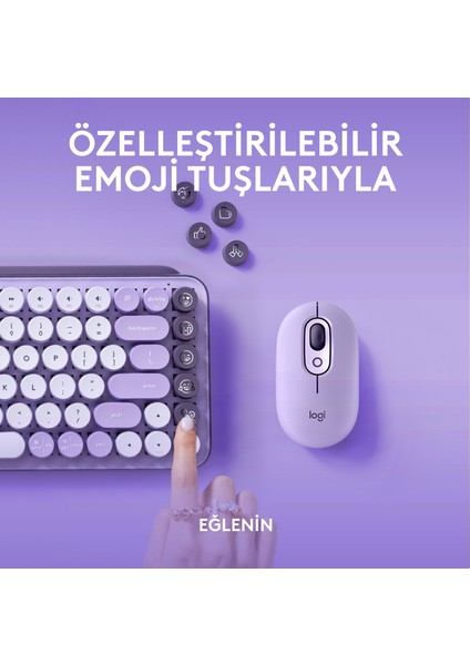 POP Keys Cosmos Özelleştirilebilir Emoji Tuşlu Mekanik Kablosuz Klavye - Lila