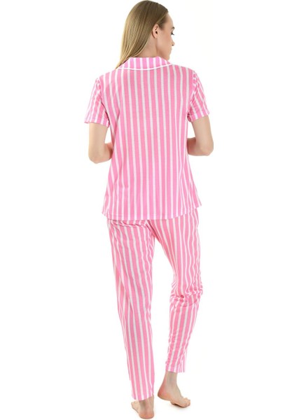 Yeni Inci Önden Düğmeli Kısa Kol Kadın Pijama Takım BPJ1848