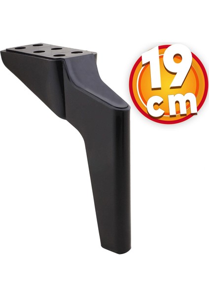 Lüks Mobilya Kanepe Sehpa Tv Ünitesi Koltuk Ayağı 19 cm Siyah Baza Ayak