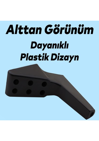 Lüks Mobilya Kanepe Sehpa Tv Ünitesi Koltuk Ayağı 19 cm Siyah Baza Ayak