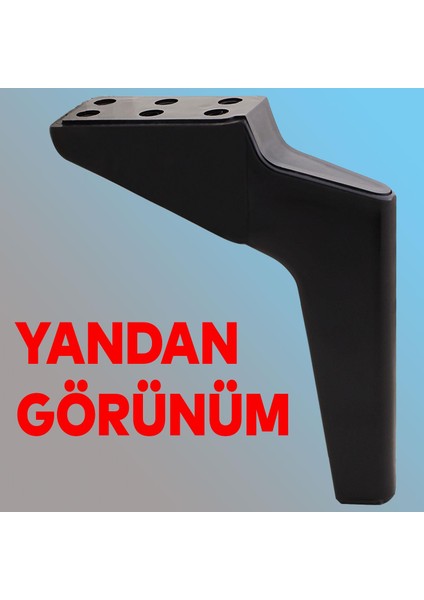 Lüks Mobilya Kanepe Sehpa Tv Ünitesi Koltuk Ayağı 19 cm Siyah Baza Ayak