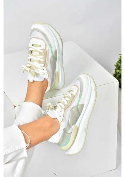 Beyaz/yeşil Kumaş Günlük Sneaker Spor Ayakkabı P973416004 modelleri