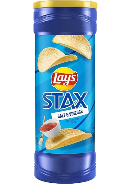 Lays Stax Salt & Vinegar Potato Crisps 156 gr