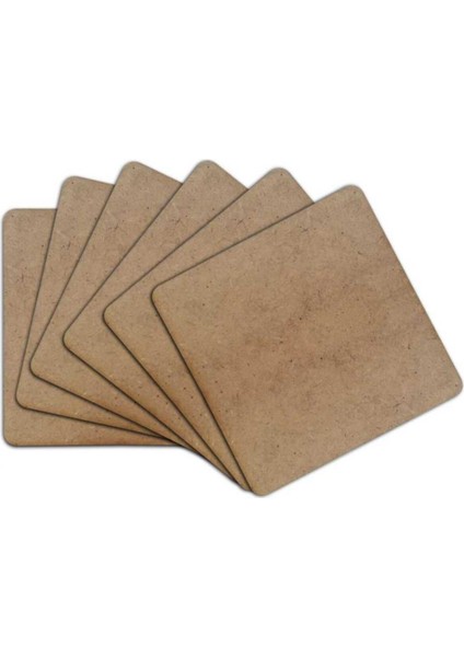 Eva Lazer Toptan 32 cm Kare 20 Adet Naturel Ahşap Supla Tahtası Ham Mdf Ahşap Supla Levha Sunumluk