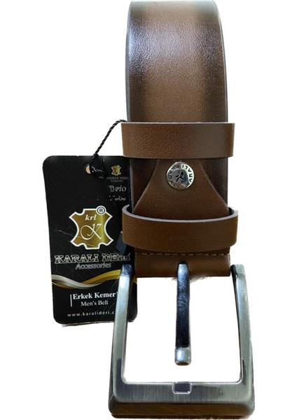 Karali Deri Karalı Erkek Kemer Kot ve Kanvasa Uygun Kahve Rengi 4097-3-125 cm fiyatları