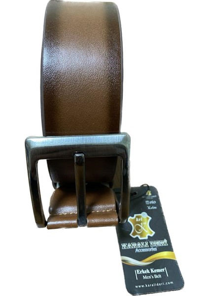 Karali Deri Karalı Erkek Kemer Kot ve Kanvasa Uygun Kahve Rengi 4097-3-125 cm indirimleri