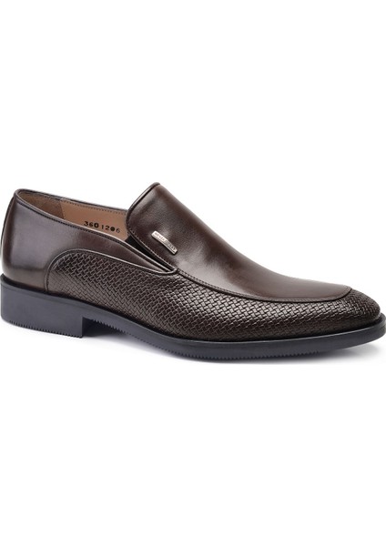 Kahverengi Baskı Deri Erkek Ayakkabı -11338- fiyatları