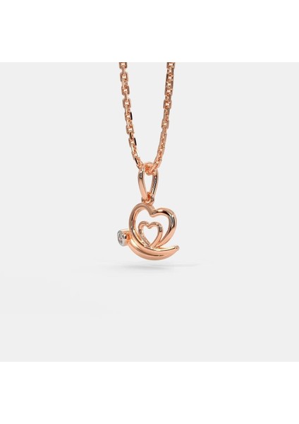 Pırlanta Altın Fantezi Kalp Kolye Venecia