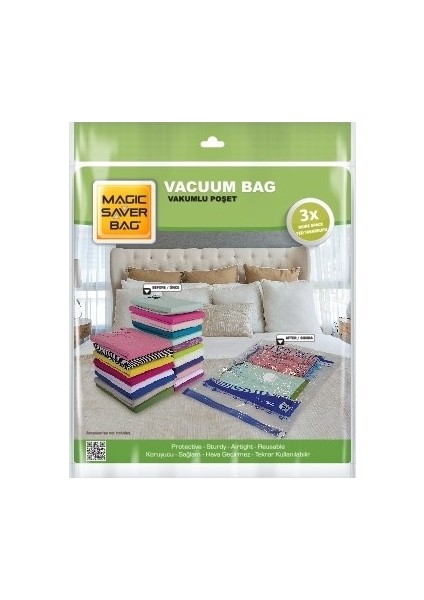 Vakumlu Poşet 5 Adet Jumbo, Vakumlu Hurç, Vacuum BAG,73X130 Hurç