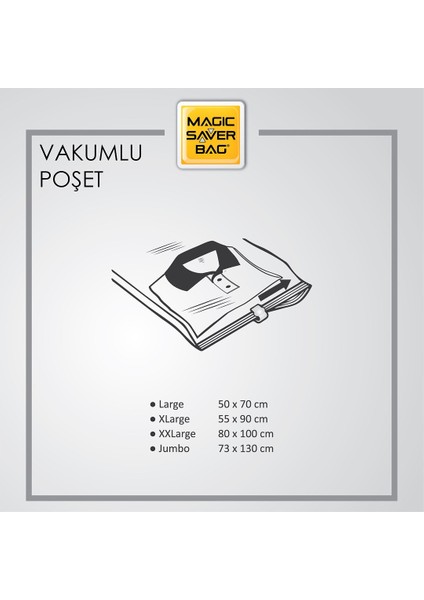 Vakumlu Poşet 5 Adet Jumbo, Vakumlu Hurç, Vacuum BAG,73X130 Hurç