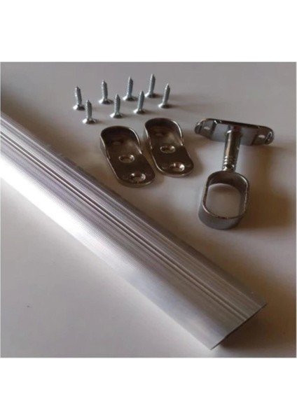 Fsm Oval 140CM Alüminyum Dolap Içi Elbise Askı Borusu Aparatları Vidaları