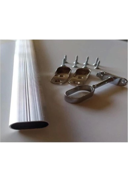 Fsm Oval 140CM Alüminyum Dolap Içi Elbise Askı Borusu Aparatları Vidaları fırsatları