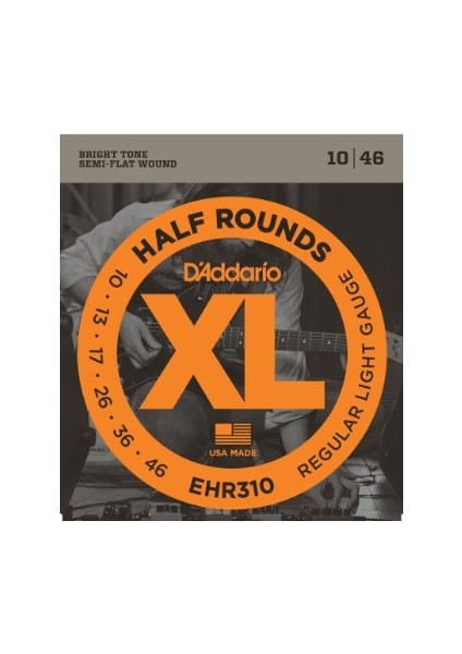 D’addario EHR310 Half Round Elektro Gitar Teli (10-46)
