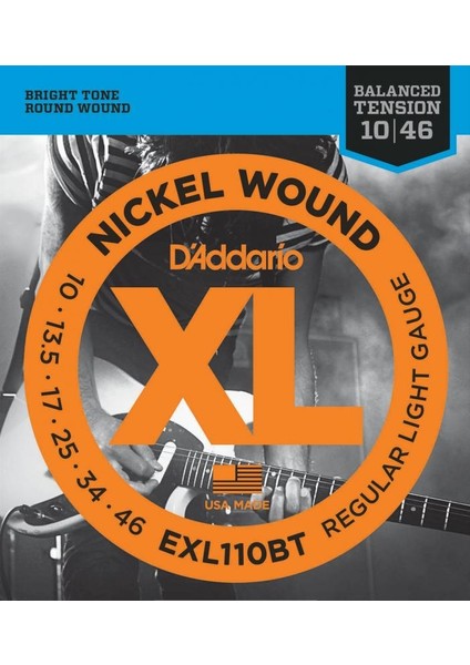 D’addario EXL110BT Nickel Wound, Balanced Tension Regular Light,
