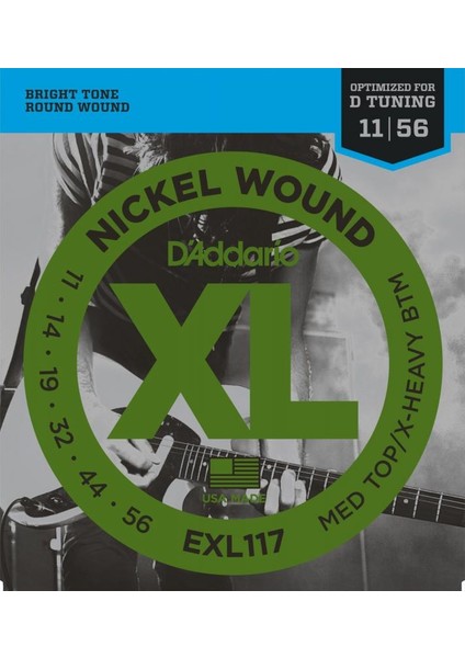 D’addario EXL117 Drop D Elektro Gitar Teli (11-56)