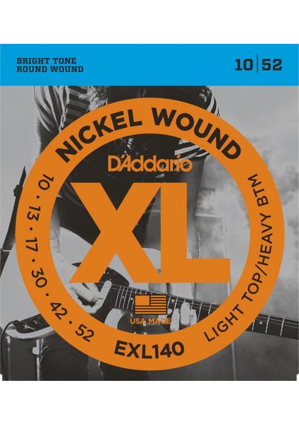 D’addario EXL140 Light Top / Heavy Bottom Elektro Gitar Teli (10