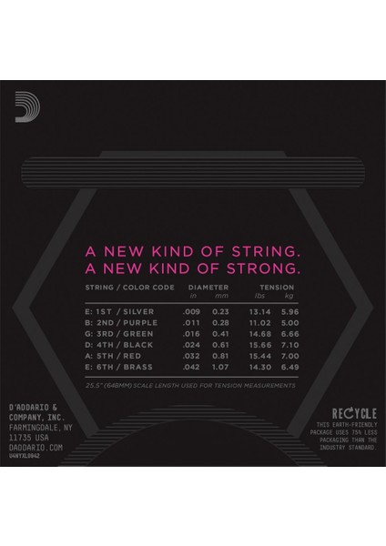 D’addario NYXL0942 Nickel Wound Elektro Gitar Teli (9-42) modelleri