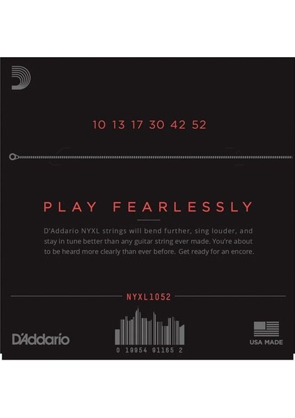 D’addario NYXL1052 Nickel Wound Elektro Gitar Teli (10-52) fiyatları