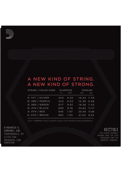D’addario NYXL1052 Nickel Wound Elektro Gitar Teli (10-52) modelleri