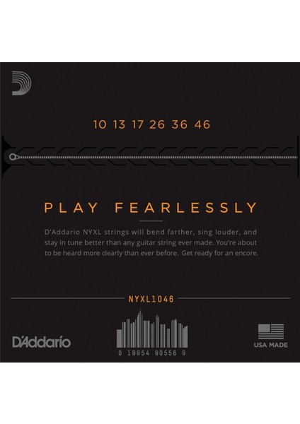 D’addario NYXL1046 Nickel Wound Elektro Gitar Teli (10-46) fiyatları