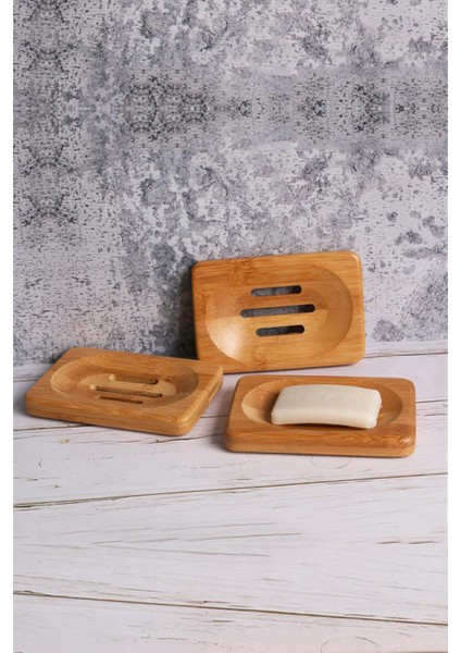 Keçi Sütlü Ballı Kabak Lifli Sabun + Bambu Katı Sabunluk (Doğal Ahşap) 2'li Set