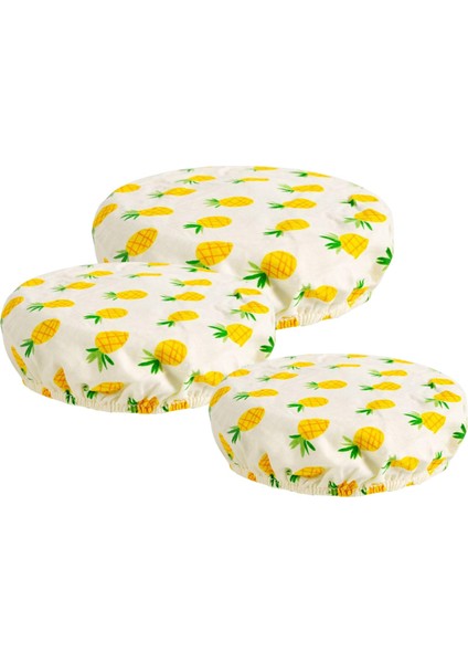 3x Streç Sarma Kasesi Ev Saklama Kapları Için Sofra Takımı Kapaklar Ananas Seti (Yurt Dışından)