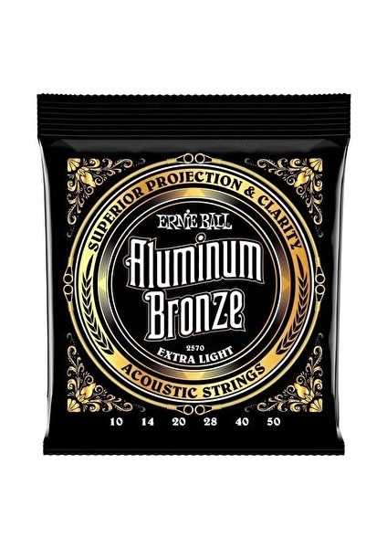 P02570 Aluminum Bronz Extra Light 10-50 Akustik Gitar Tel Seti