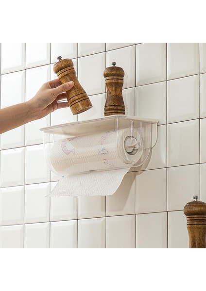 Doku Rulo Tutucu Depolama Rafları Duvara Monte Mutfak Kağıt Tutucu (Yurt Dışından)