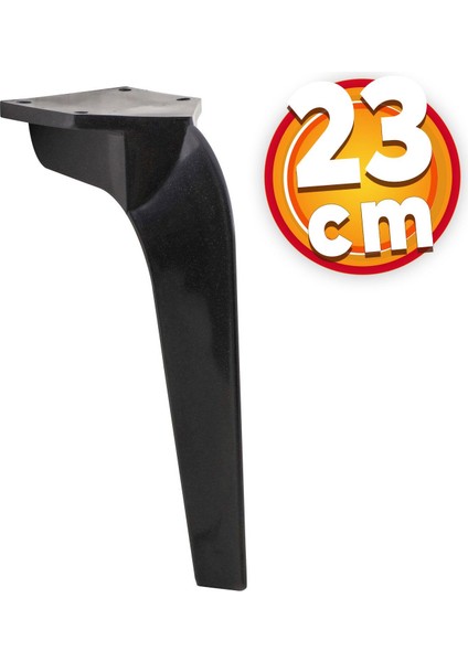 Lüks Mobilya Kanepe Sehpa Tv Ünitesi Koltuk Ayağı 23 cm Siyah Baza Ayak