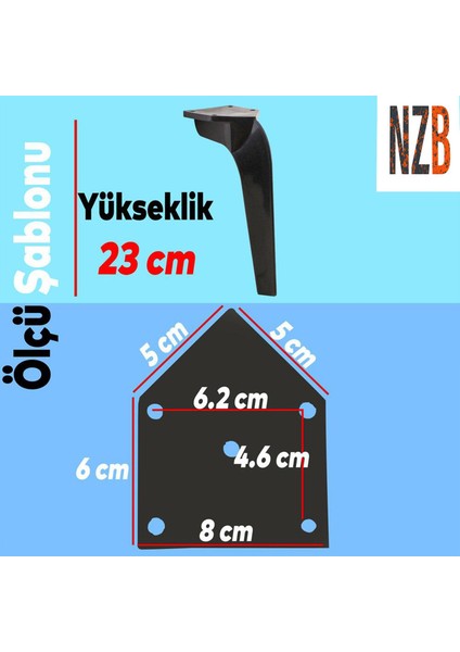 Lüks Mobilya Kanepe Sehpa Tv Ünitesi Koltuk Ayağı 23 cm Siyah Baza Ayak modelleri