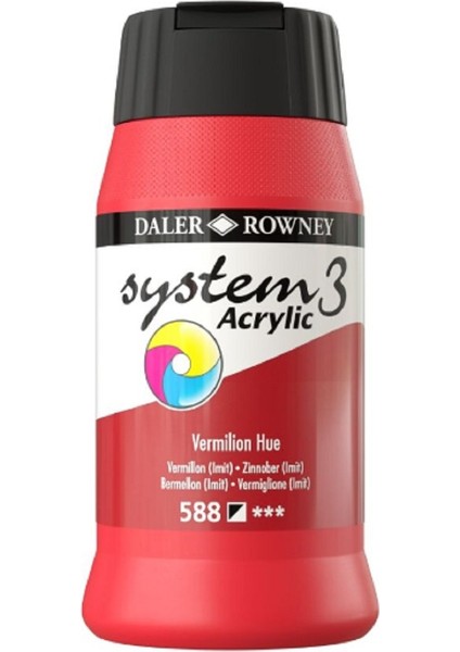 System 3 Akrilik Boya 500ML 588 Vermilion Hue