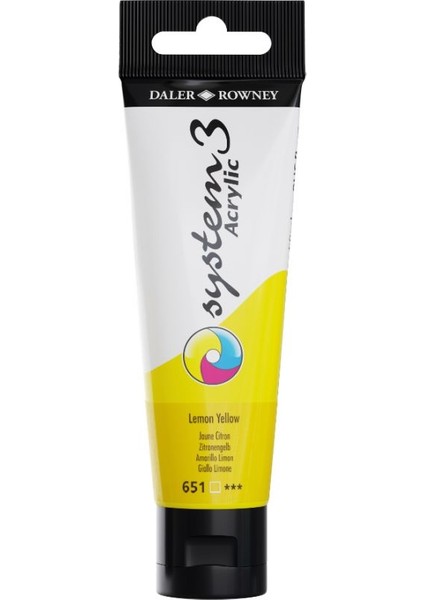 System 3 Akrilik Boya 150ML 651 Lemon Yellow