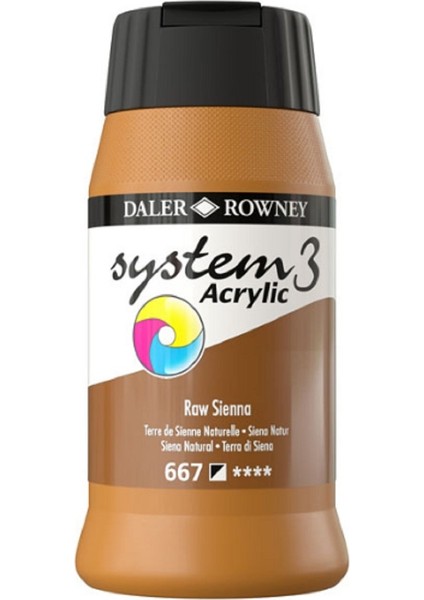 System 3 Akrilik Boya 500ML 667 Raw Sienna
