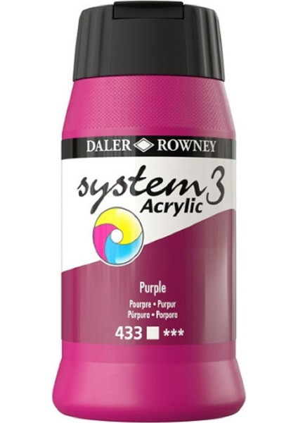 System 3 Akrilik Boya 500ML 433 Purple