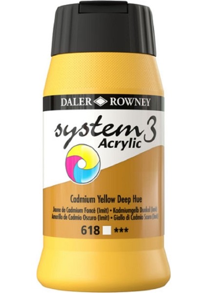 System 3 Akrilik Boya 500ML 618 Cadmium Yellow Deep Hue