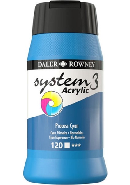 System 3 Akrilik Boya 500ML 120 Process Cyan