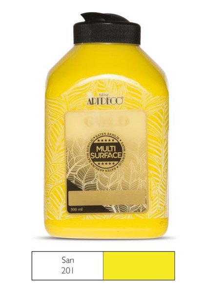 Gold Multi Surface Akrilik Boya 500 Ml. 201 Sarı